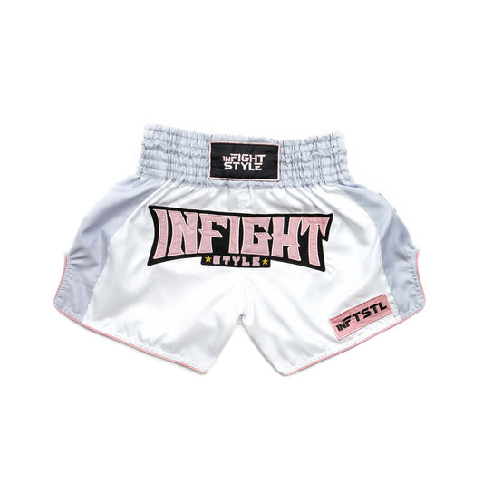 FS Ticket White Muay Thai shorts