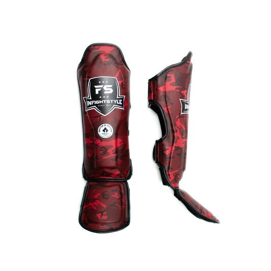 IFS Junior Shin Guard - Red Camo