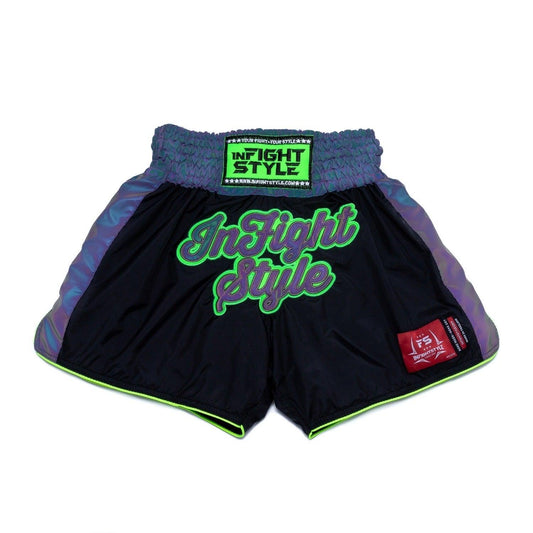 Astro Green Neon Reflective Muay Thai Shorts