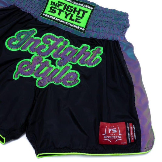 Astro Green Neon Reflective Muay Thai Shorts